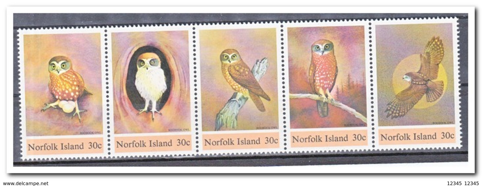 Norfolk Island 1984, Postfris MNH, Birds, Owls - Norfolk Eiland