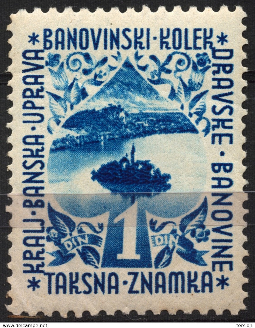 1936 Yugoslavia / Slovenia - Dravska Banovina - Revenue Tax Stamp - MNH - 1 Din - Lake BLED / Veldeser See - Slovenia