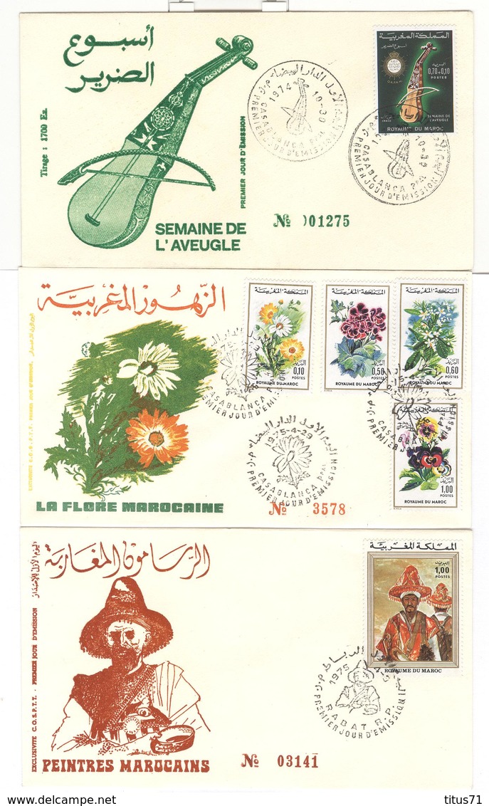 Lot De 6 FDC Maroc - Diverses 1973 , 1974 Et 1975 - Maroc (1956-...)