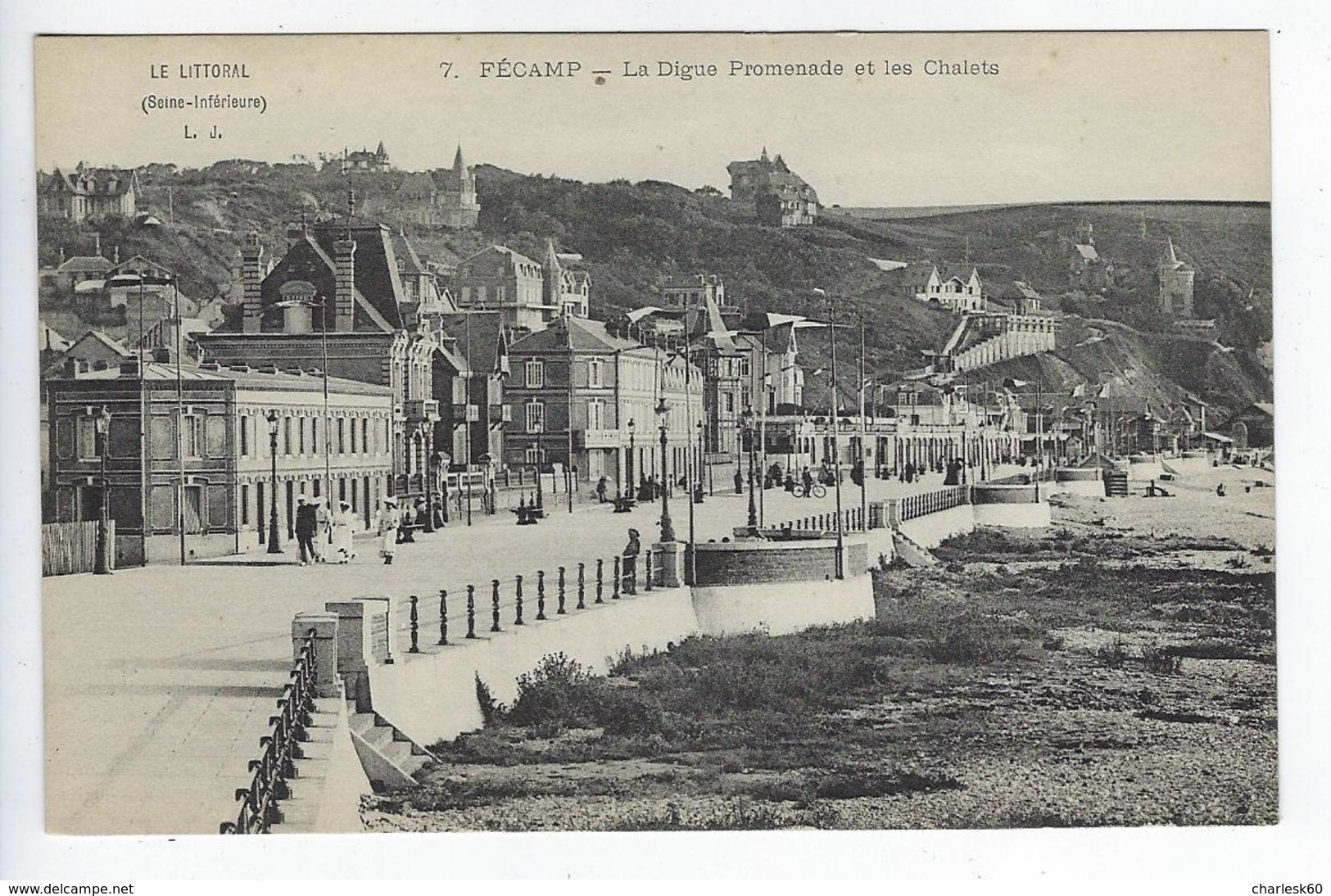 CPA Fécamp La Digue Promenade Et Les Chalets N° 7 - Fécamp