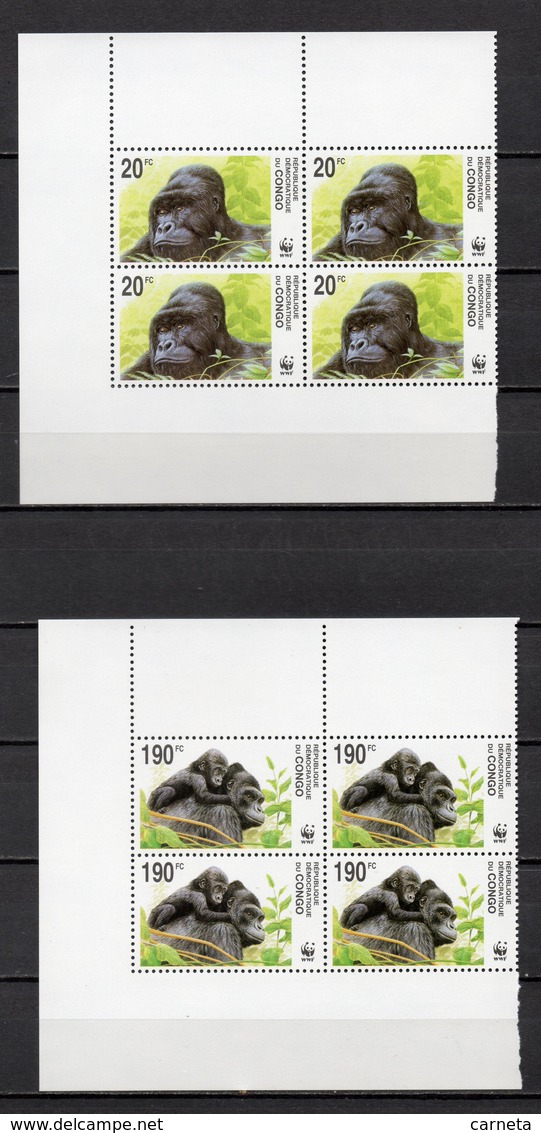 CONGO N° 1539 à 1542 BLOC DE QUATRE NEUFS SANS CHARNIERE COTE 50.00€ GORILLE  ANIMAUX  WWF VOIR DESCRIPTION - Neufs