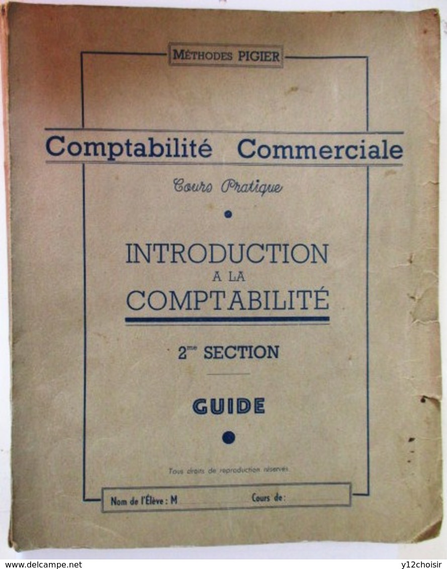 LIVRE REVUE METHODES PIGIER COMPTABILITE COMMERCIALES INTRODUCTION A LA COMPTABILITE - Management