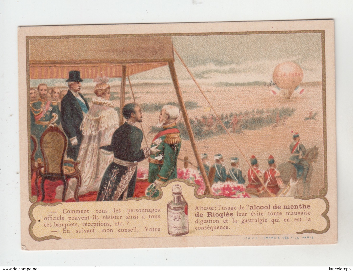 CHROMO ALCOOL DE MENTHE RICQLES / FETE MONGOLFIERE - Pernot