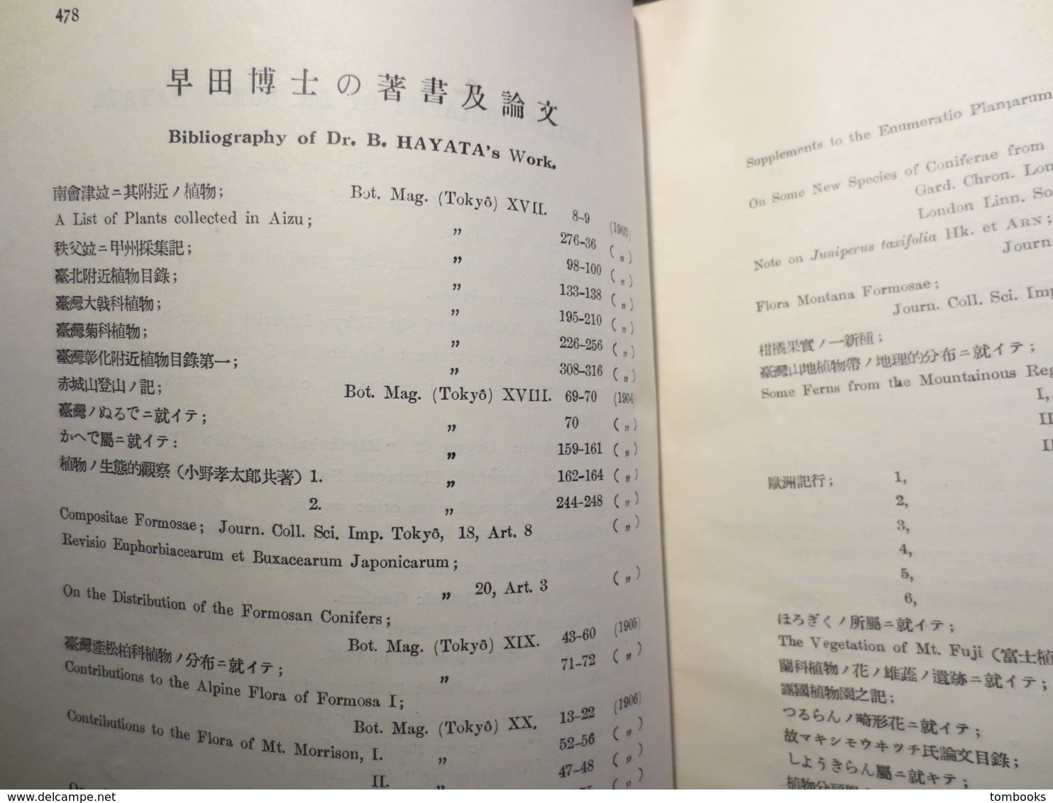 Dr Bunzô Hayata - Botaniste - 1874 - 1934 - Plaquette Biographique Liste - Peu Commun - - Other & Unclassified