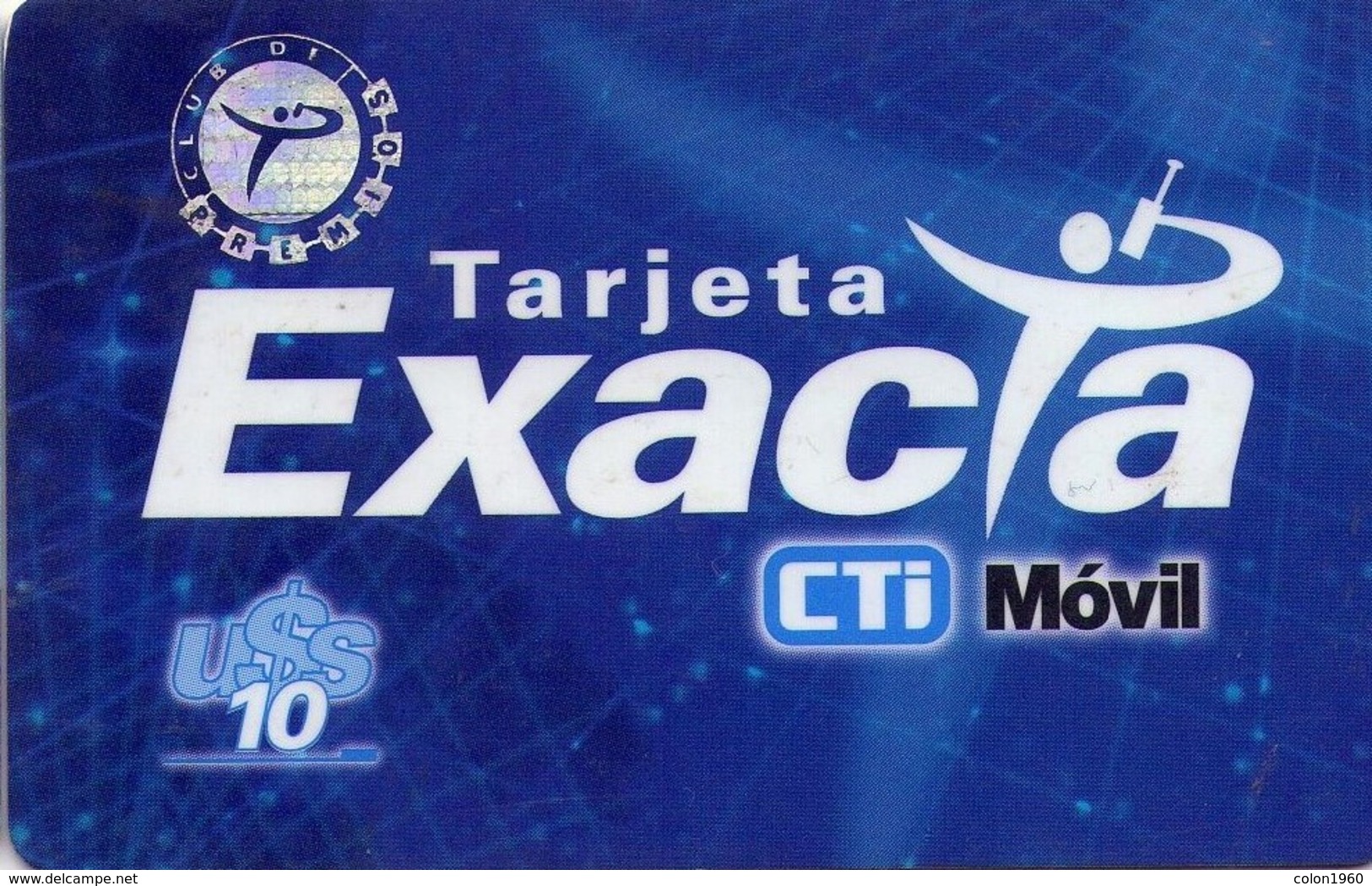 TARJETA TELEFONICA DE ARGENTINA, PREPAGO. CTI-003Ga, EXACTA BLUE CON HOLOGRAMA, CTI MOVIL (071) TRANSTEX - Argentina
