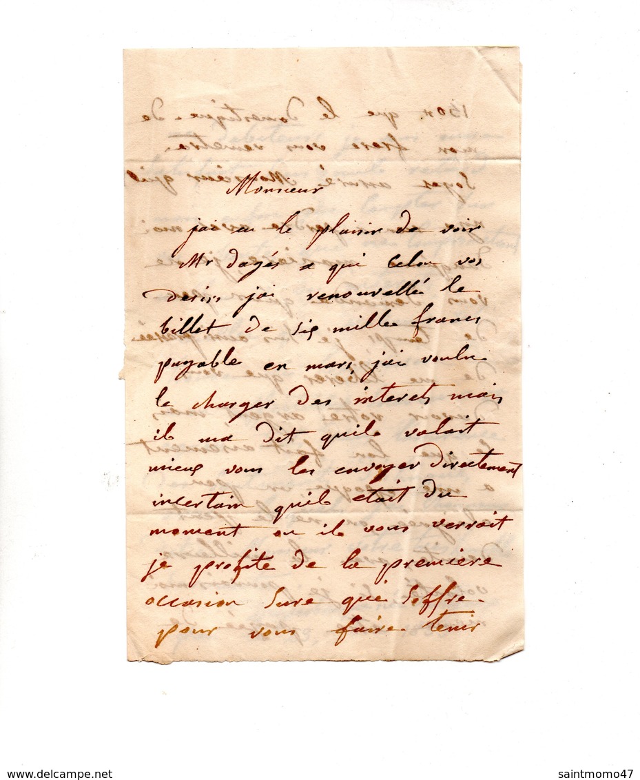 64 - PAU . NAVARRENX . LETTRE ADRESSÉE À MONSIEUR LE CHEVALIER DE ROBY . LE 23 SEPTEMBRE 1833 - Réf. N°9818 - - Manuscripts