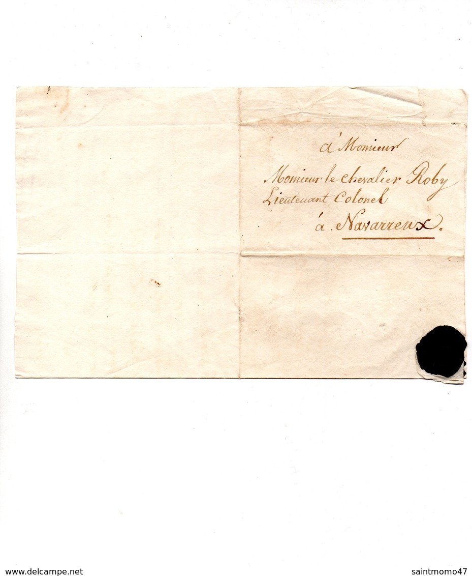 64 - BAYONNE . NAVARRENX . LETTRE ADRESSÉE À MONSIEUR LE CHEVALIER DE ROBY LE 25 JUIN 1827 - Réf. N°9820 - - Manuscripts