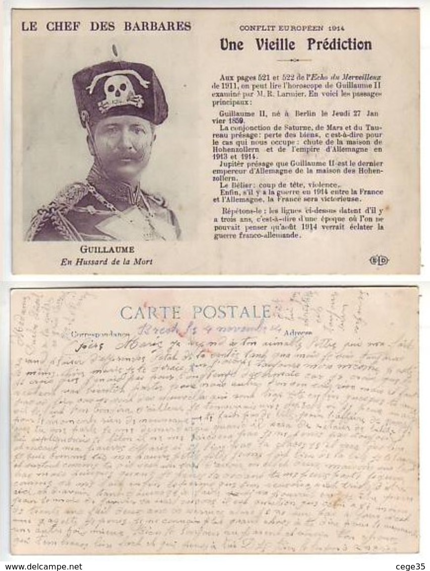 Le Chef Des Barbares : Guillaume II En Hussard De La Mort - Militaria - Ed : E.L.D. - Guerra 1914-18