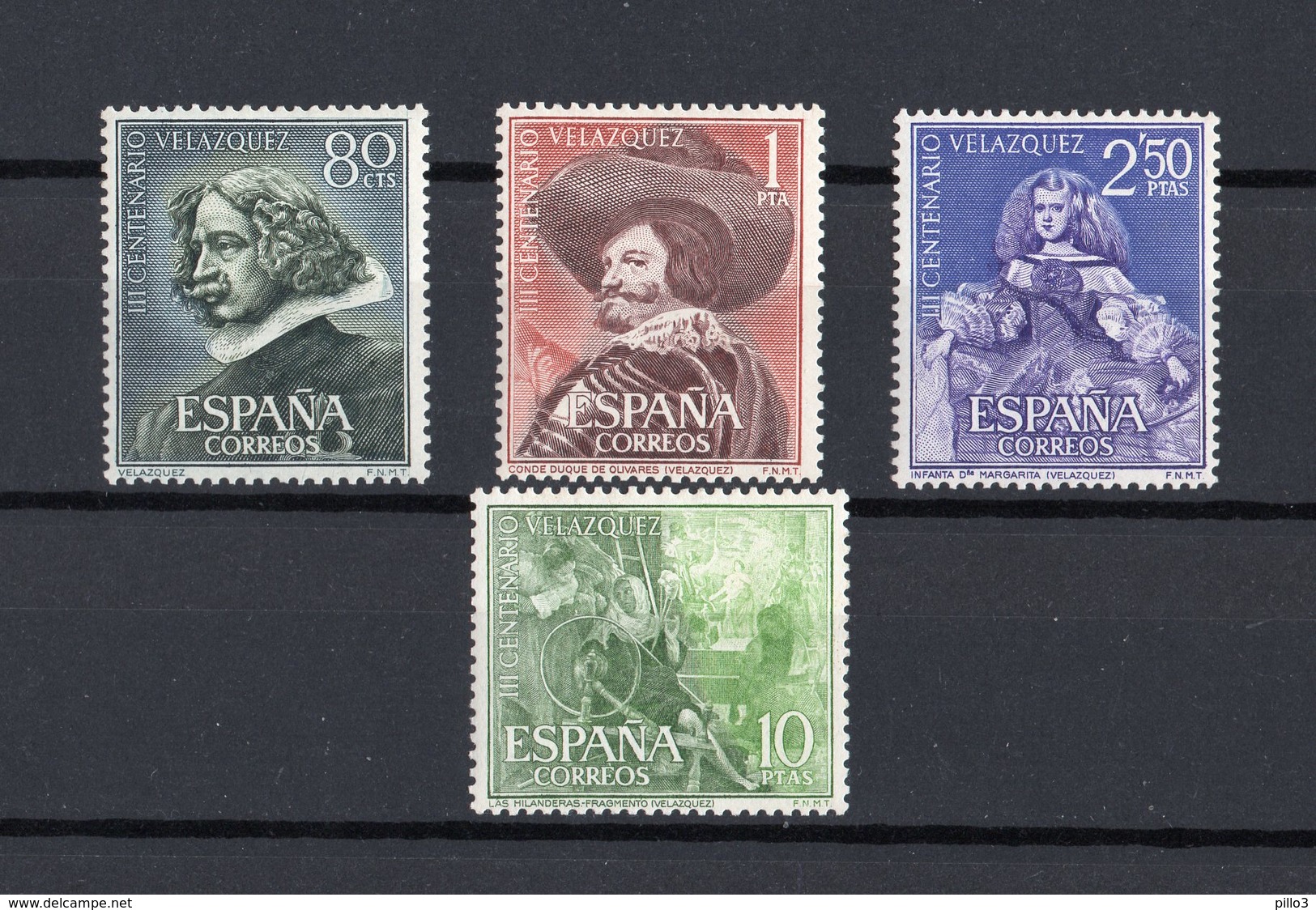 SPAGNA :  3° Centenario  Della Morte Di Velasquez   -  4  Val.  MNH**  Del   17.04.1961 - Nuovi