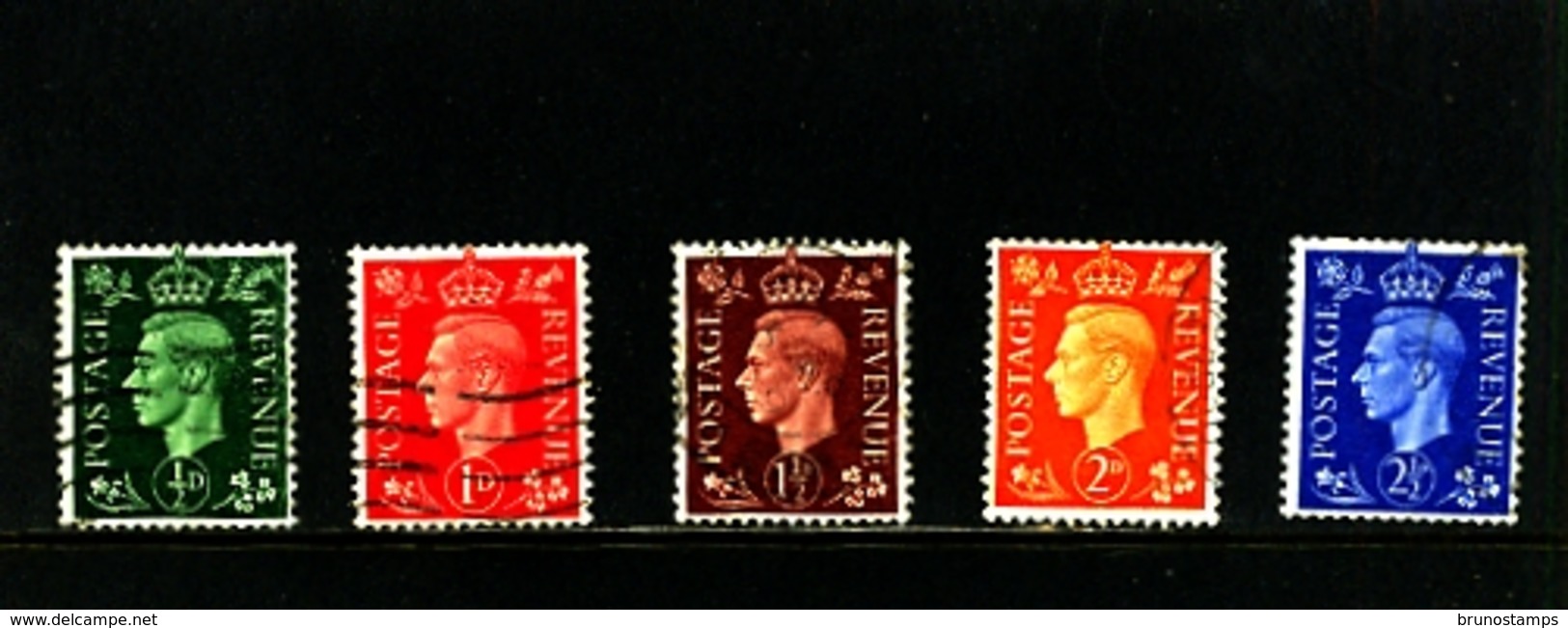 GREAT BRITAIN - 1937-47  KGVI   DARK COLOURS  WMK SIDEWAYS  SET  FINE USED - Usati