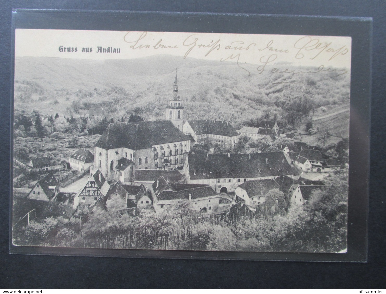 AK Elsass 1914 Gruss Aus Andlau. Feldpost 1. WK. Stempel K1 Andlau. Jul. Manias & Cie. - Elsass