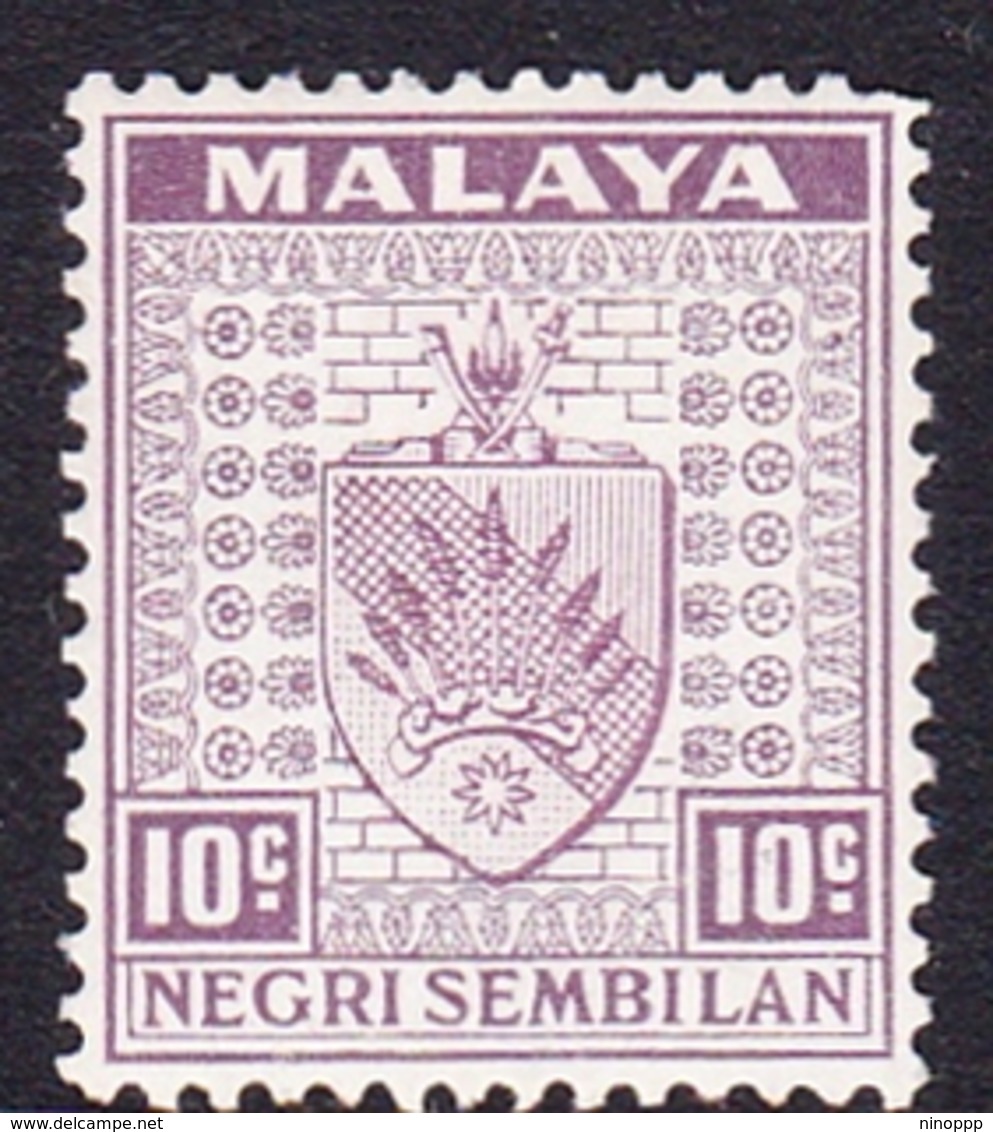 Malaysia-Negri Sembilan SG 30 1936 Arms, 10c Dull Purple, Mint Hinged - Negri Sembilan