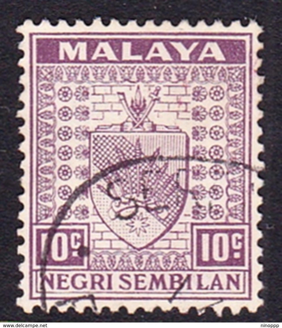 Malaysia-Negri Sembilan SG 30 1936 Arms, 10c Dull Purple, Used - Negri Sembilan