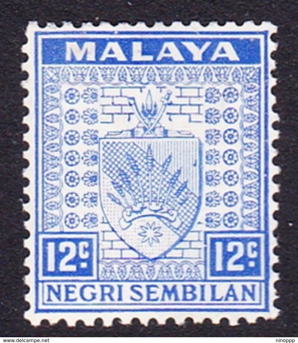 Malaysia-Negri Sembilan SG 31 1936 Arms, 12c Bright Ultramarine, Mint Hinged - Negri Sembilan