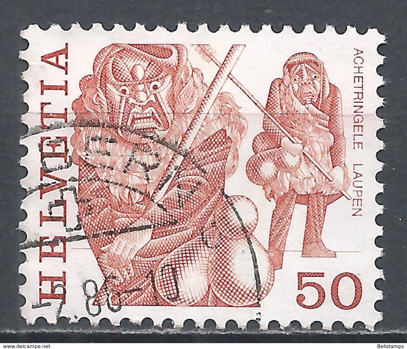 Switzerland 1977. Scott #640 (U) Folk Custom, Masked Men, Laupen * - Oblitérés