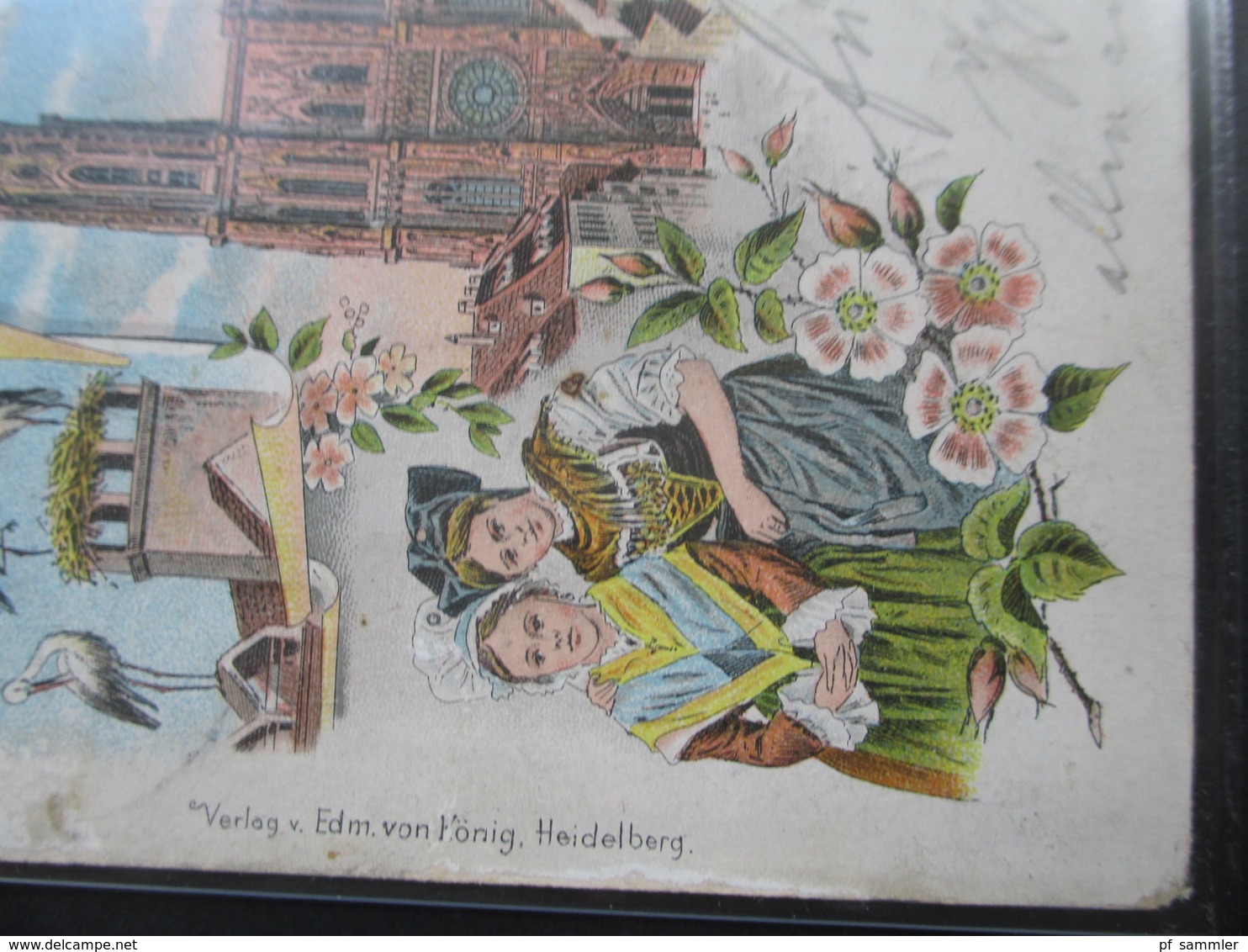 AK Elsass 1897 Gruss Aus Strassburg. Mehrbildkarte. Verlag Von Edm. Von König Heidelberg Nach Leitmeritz - Elsass