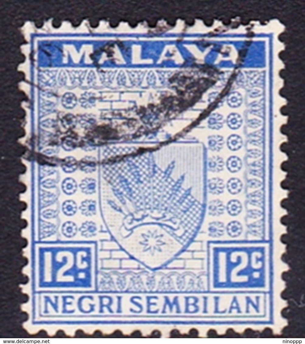 Malaysia-Negri Sembilan SG 31 1936 Arms, 12c Bright Ultramarine, Used - Negri Sembilan