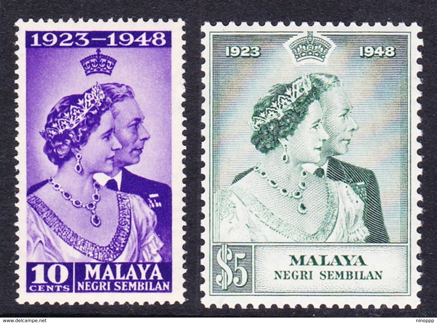 Malaysia-Negri Sembilan SG 40-41 1948 Royal Silver Wedding, Mint Light Hinged - Negri Sembilan