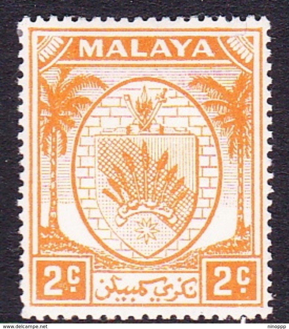 Malaysia-Negri Sembilan SG 43 1949 Arms, 2c Orange, Mint Hinged - Negri Sembilan