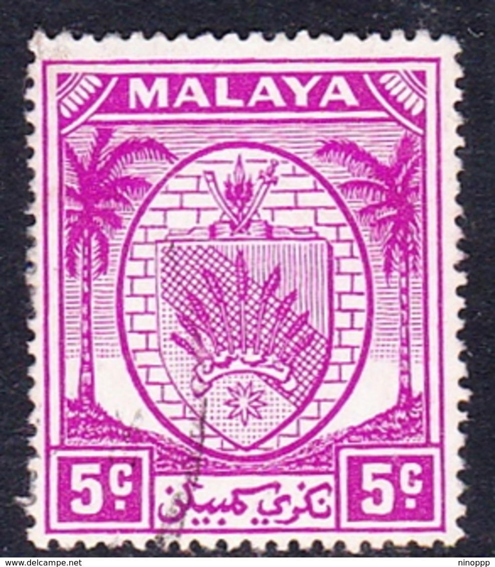 Malaysia-Negri Sembilan SG 46 1952 Arms, 5c Bright Purple, Used - Negri Sembilan