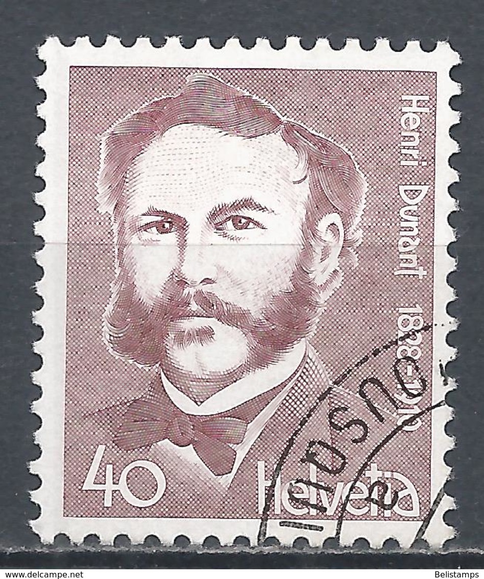 Switzerland 1978. Scott #663 (U) Henri Dunant (1828-1910), Founder Of Red Cross * - Oblitérés