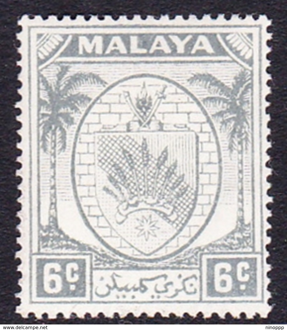 Malaysia-Negri Sembilan SG 47 1949 Arms, 6c Grey, Mint Hinged - Negri Sembilan