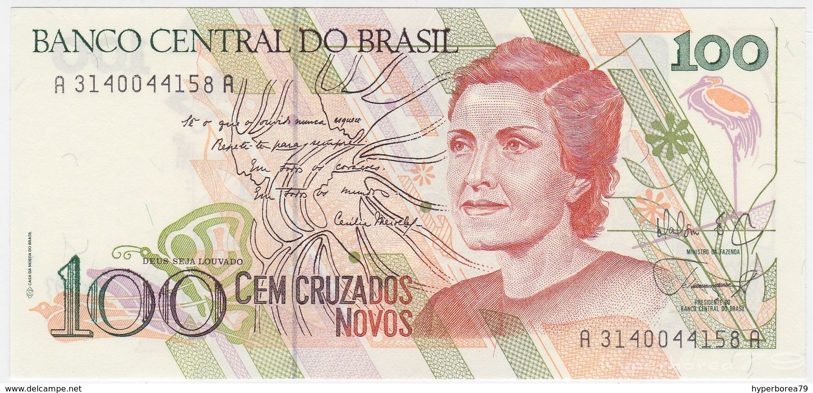 Brazil P 220 A - 100 Cruzados Novos 1989 - UNC - Brasile