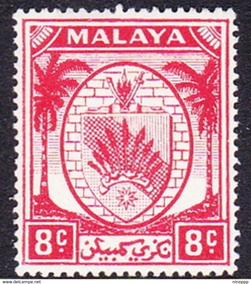 Malaysia-Negri Sembilan SG 48 1949 Arms, 8c Scarlet, Mint Hinged - Negri Sembilan