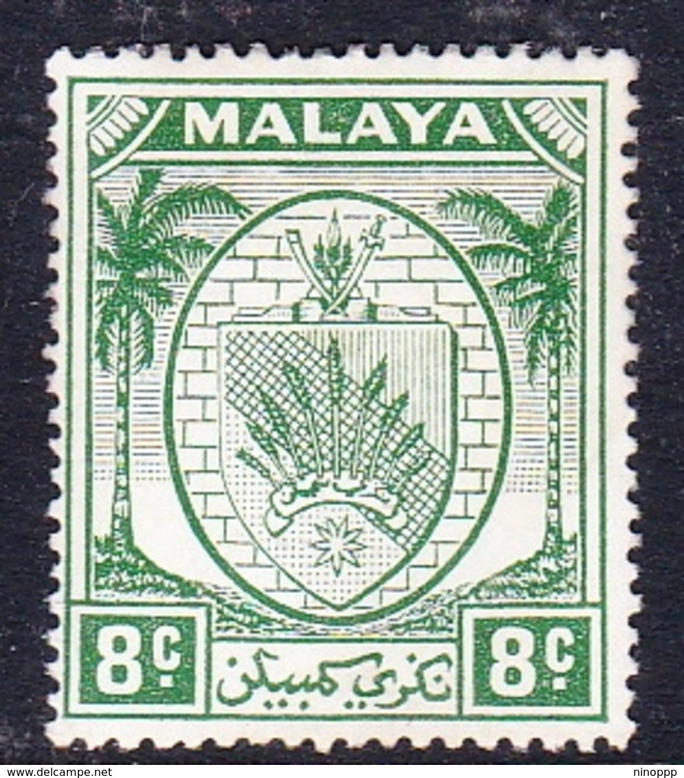 Malaysia-Negri Sembilan SG 49 1952 Arms, 8c Green, Mint Hinged - Negri Sembilan