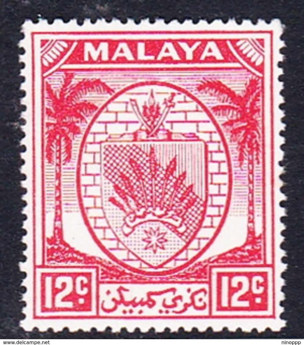 Malaysia-Negri Sembilan SG 51 1952 Arms, 12c Scarlet, Mint Hinged - Negri Sembilan