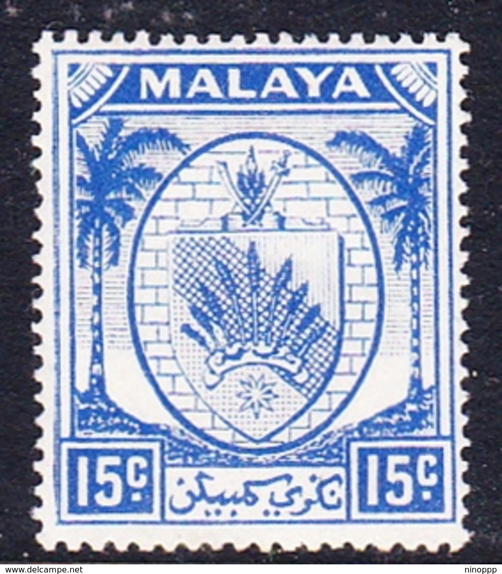 Malaysia-Negri Sembilan SG 52 1949 Arms, 15c Ultramarine, Mint Hinged - Negri Sembilan