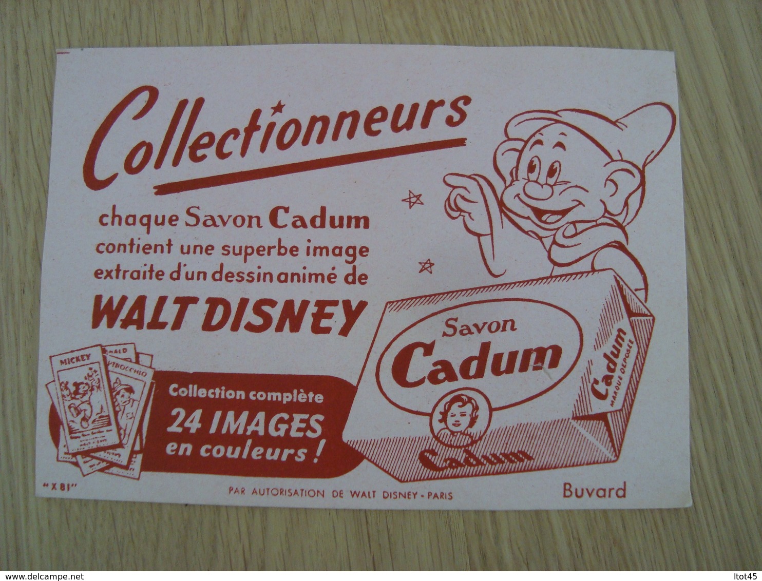 BUVARD SAVON CADUM WALT DISNEY - S