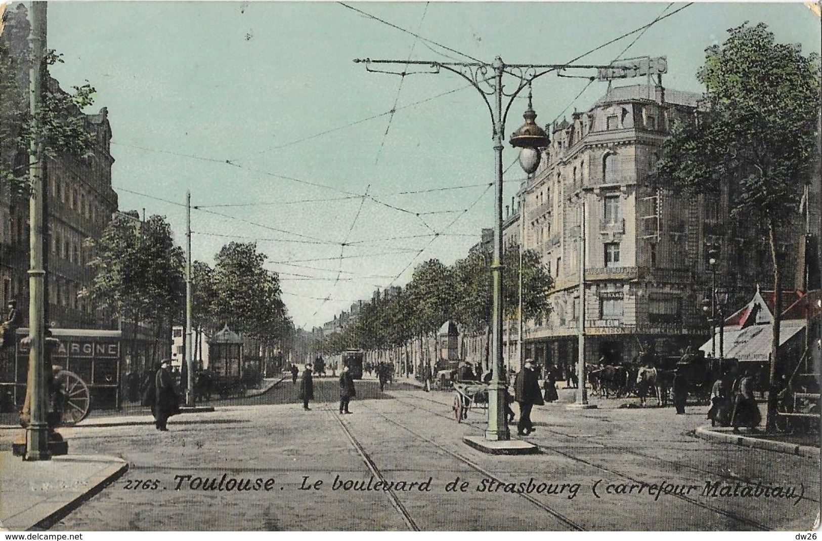 Toulouse - Le Boulevard De Strasbourg (carrefour Latabiau) - Edition Labouche Frères, Carte Aqua Photo Colorisée N° 2765 - Toulouse