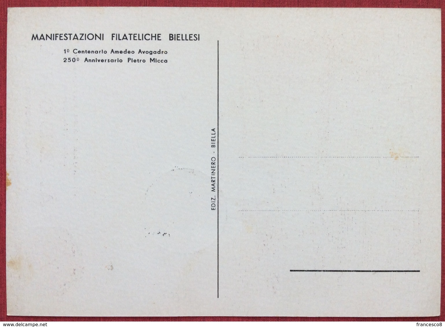 1956 BIELLA XI Mostra Filatelica Biellese III CONCORSO FILATELICO STUDENTESCO FILATURA LANA A. ZEGNA VALLEMOSSO - Francobolli (rappresentazioni)