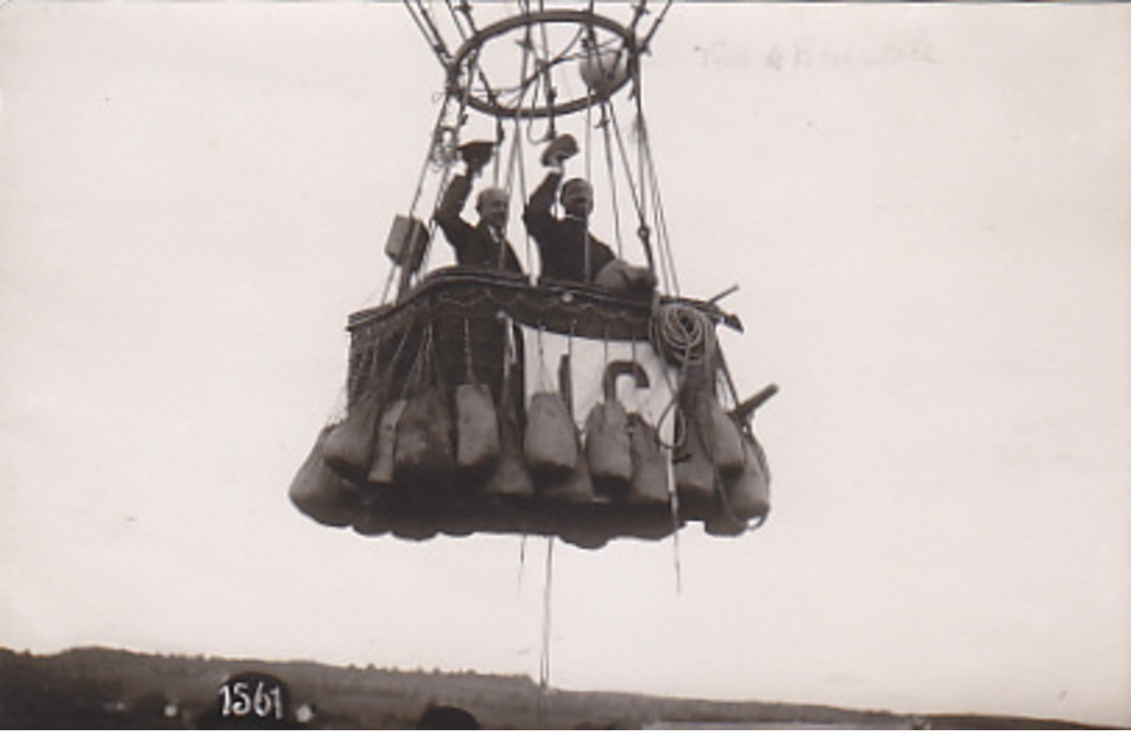 Gordon-Bennett-Wettfliegen Zürich 1909 - Ballonstart "Ville De Bruxelles" - Fotokarte       (P-139-60924)Par - Fesselballons