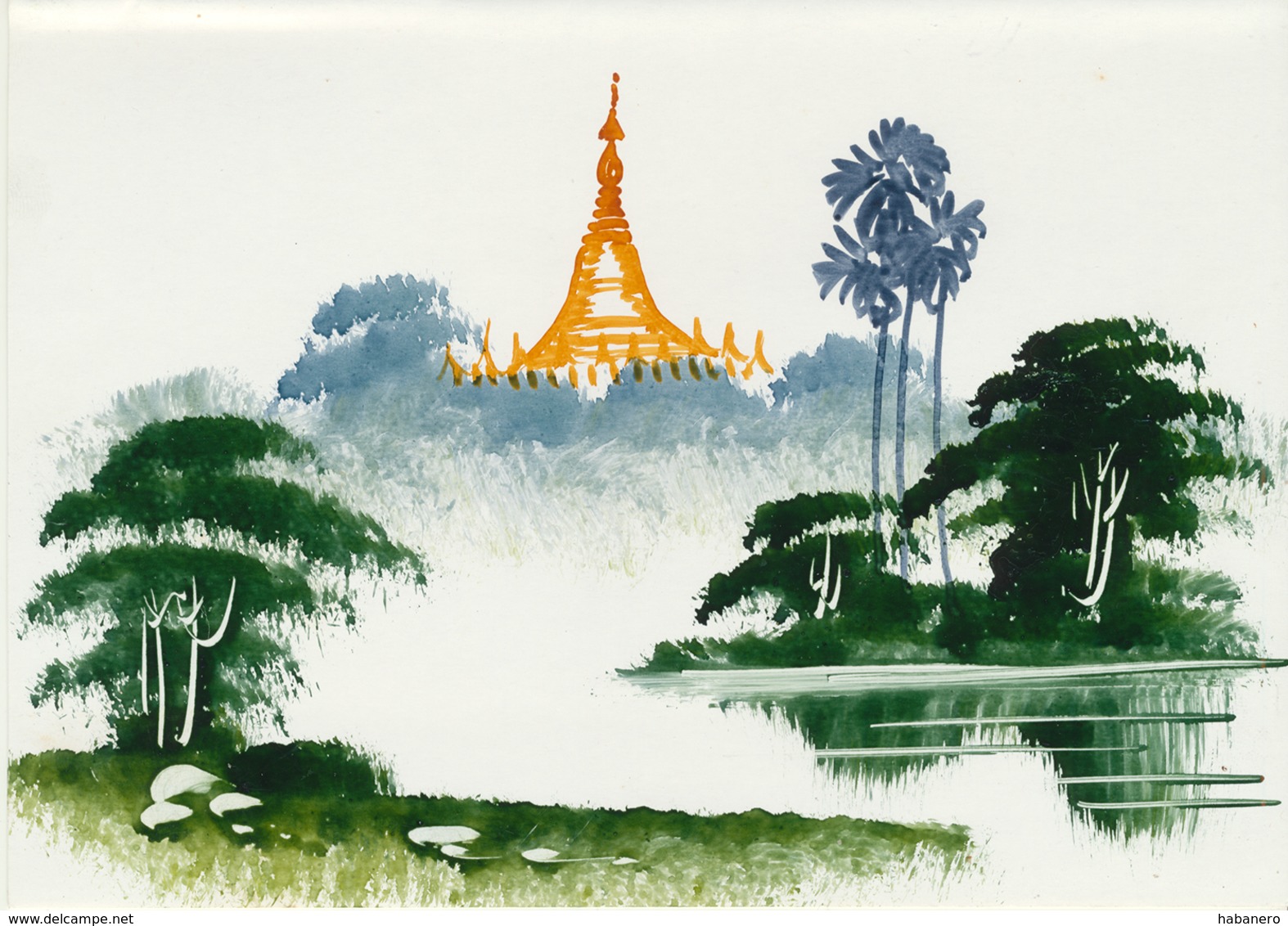 11 Pcs Of Vietnamese Handpainted Miniatyre Paintings On Fold-out Paper - Arte Oriental