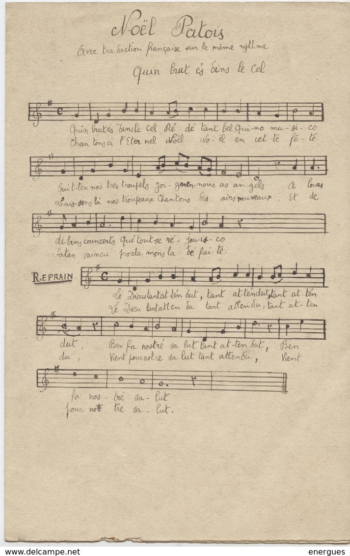 Partition Musique, Noël Patois, Occitan, Quin Brut és Dins Le Cel, 4 Pages, Belle Epoque - Folk Music
