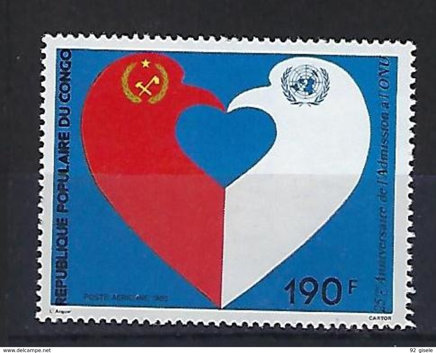 Congo Aerien YT 338 (PA) " Admission à L'ONU " 1985 Neuf** - Neufs