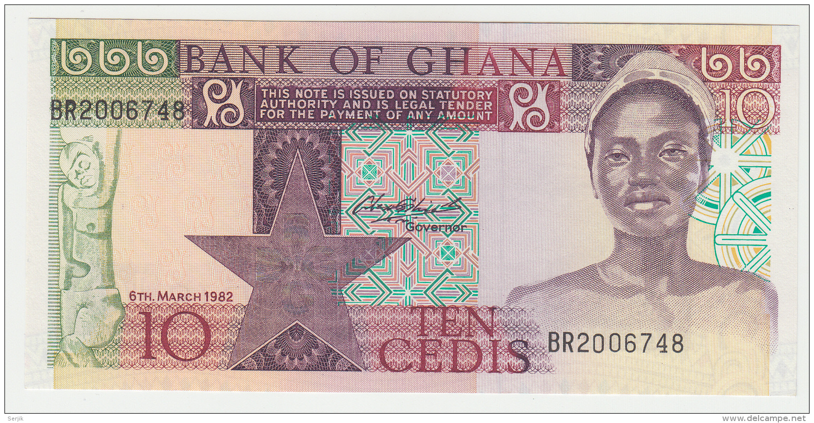 GHANA 10 CEDIS 1982 UNC NEUF PICK 20d  20 D - Ghana