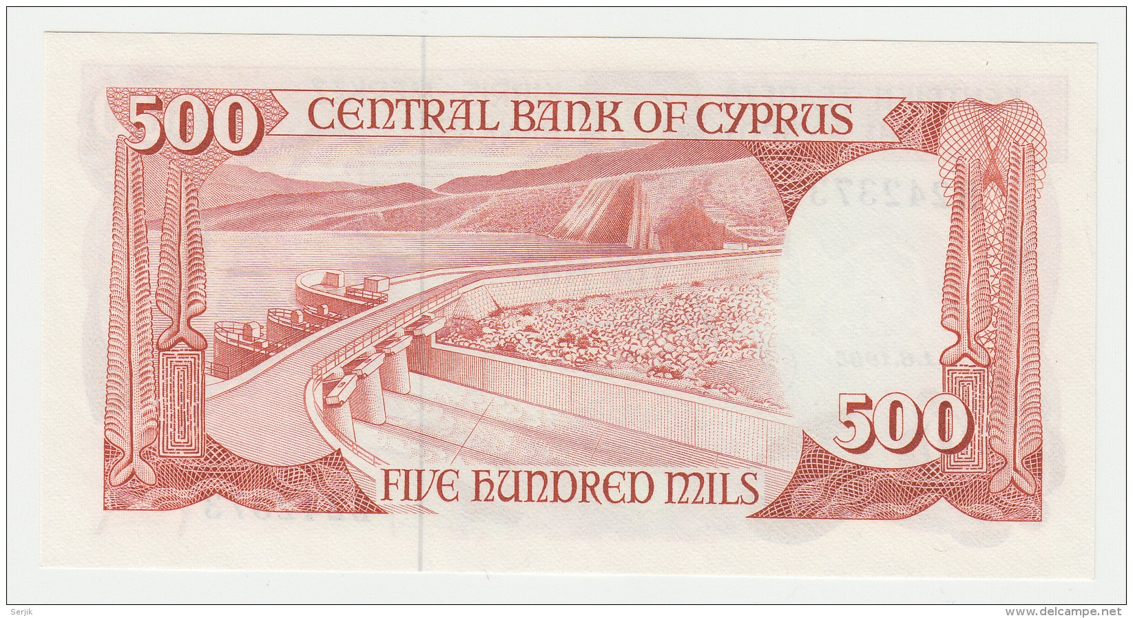 Cyprus 500 Mils 1977 - 1982 UNC Pick 45a - Chypre