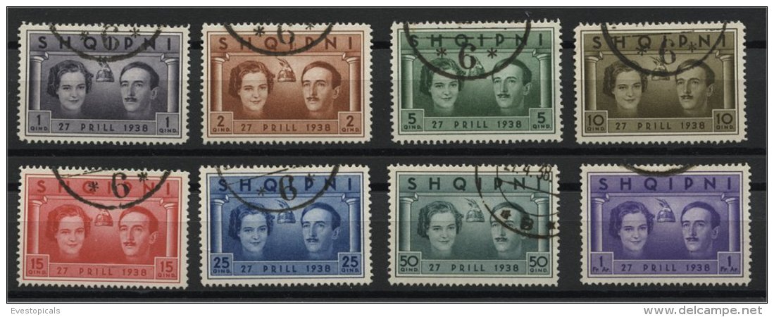 ALBANIA, ROYAL WEDDING 1938, USED SET - Albanie