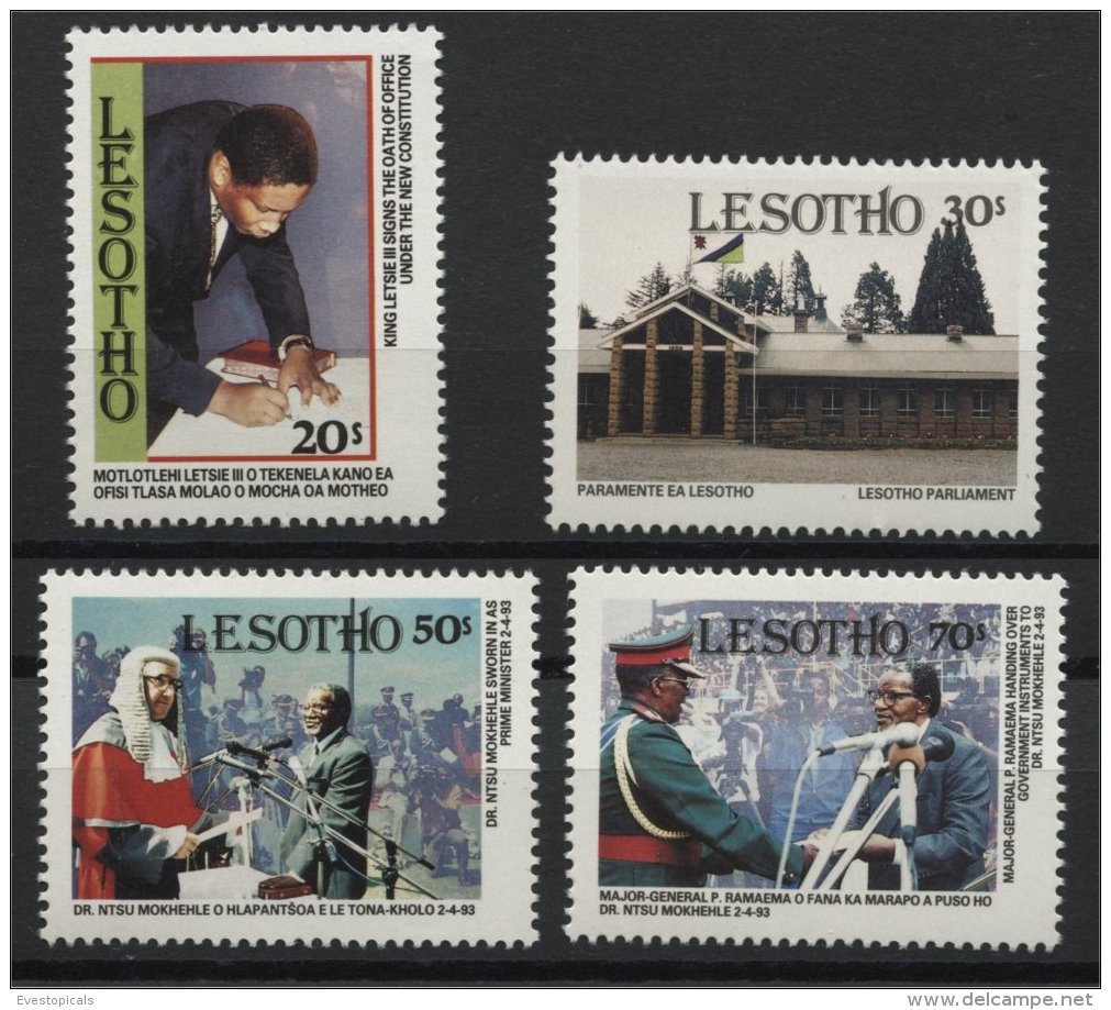 LESOTHO, RESTITUTION OF DEMOCRACY 1993, MNH SET - Lesotho (1966-...)