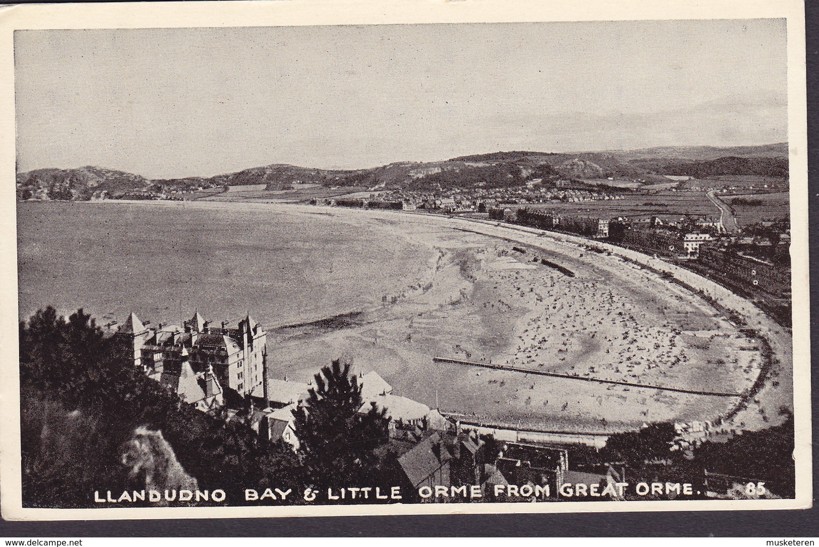 United Kingdom PPC Wales Llandudno Bay & Little Orme From Great Orme LLANDUDNO Caernarvonshire 1951 (2 Scans) - Caernarvonshire