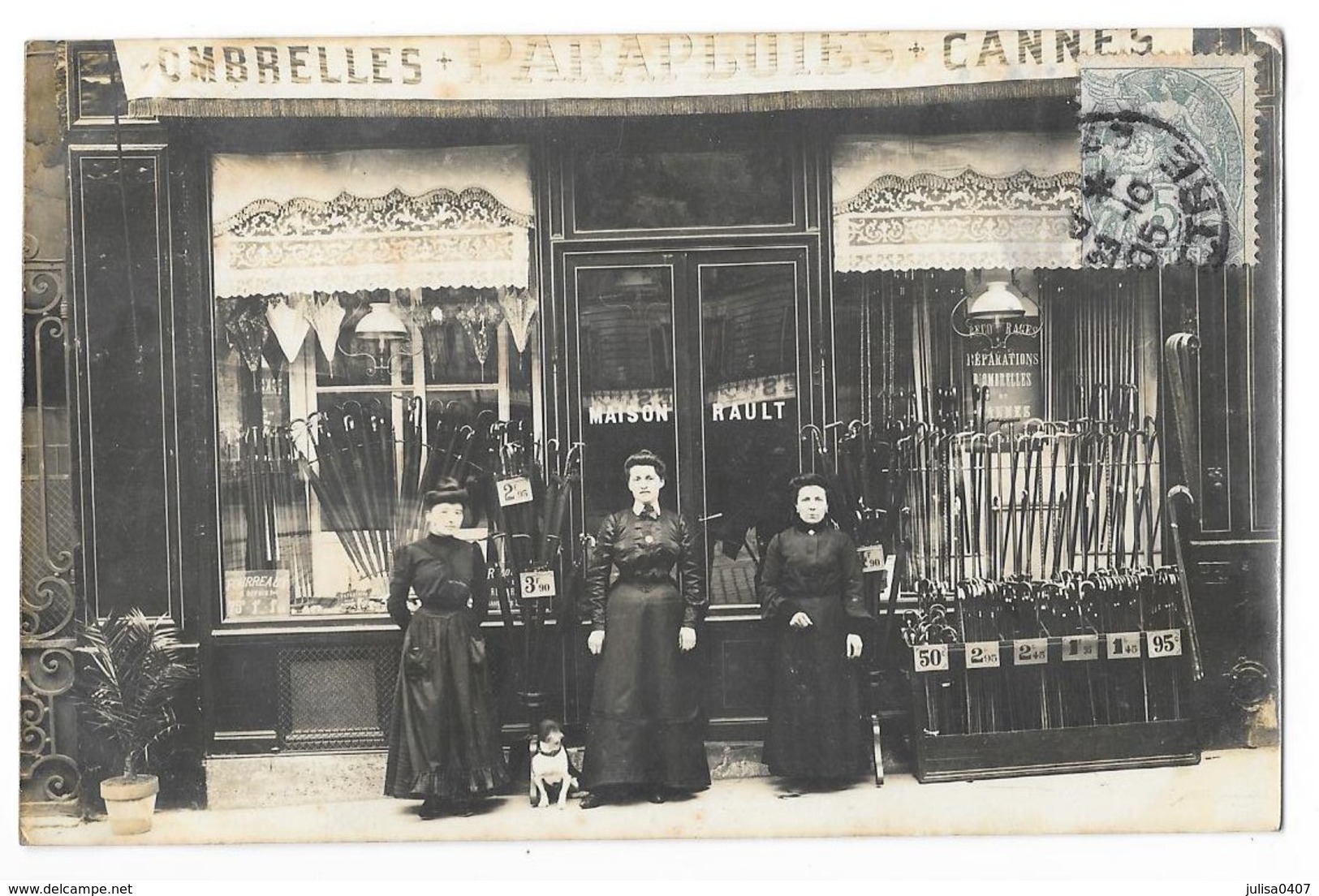 PARIS (75) Carte Photo Devanture Commerce Cannes Parapluies Maison Rault 43 Rue De Sèvres - Arrondissement: 06