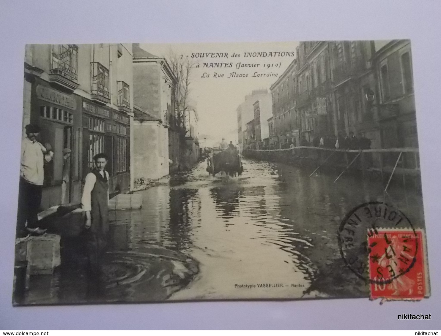 NANTES-Inondations Janvier 1910-La Rue Alsace Lorraine - Nantes