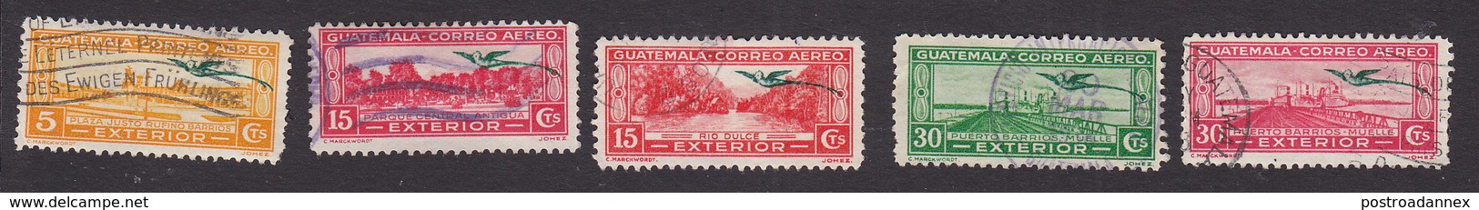 Guatemala, Scott #C53, C56-C57, C62-C63, Used, Scenes Of Guatemala, Issued 1935 - Guatemala