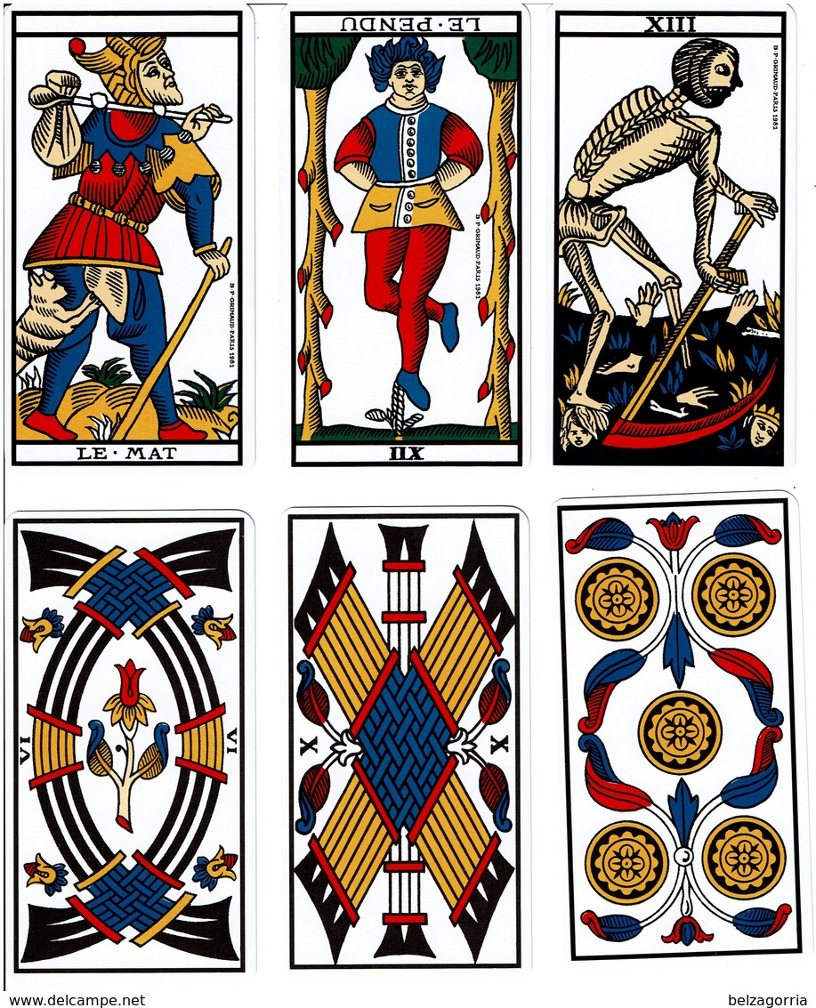 ANCIEN TAROT DE MARSEILLE DIVINATOIRE VOYANCE CARTOMANCIE TCHALAÏ pour GRIMAUD 1981 TOUS SCANNER COMPLET