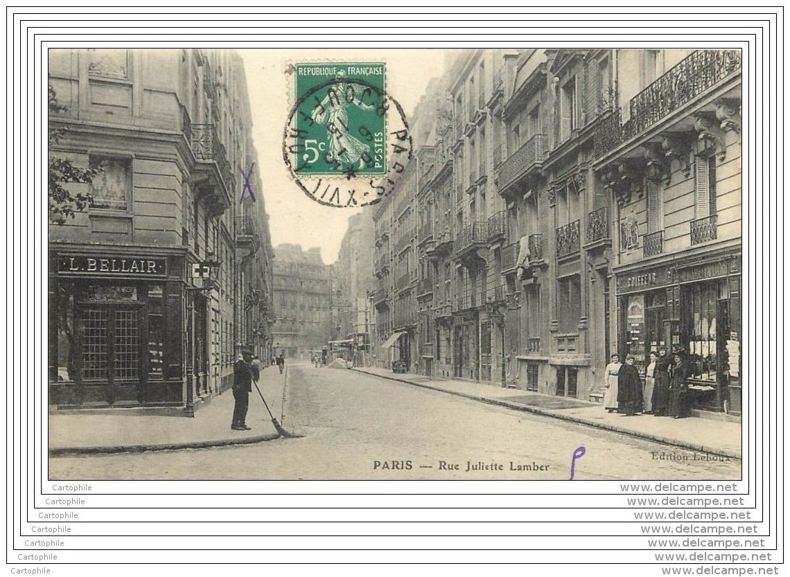 75017 - PARIS - Rue Juliette Lamber - Coiffeur A Droite - Paris (17)