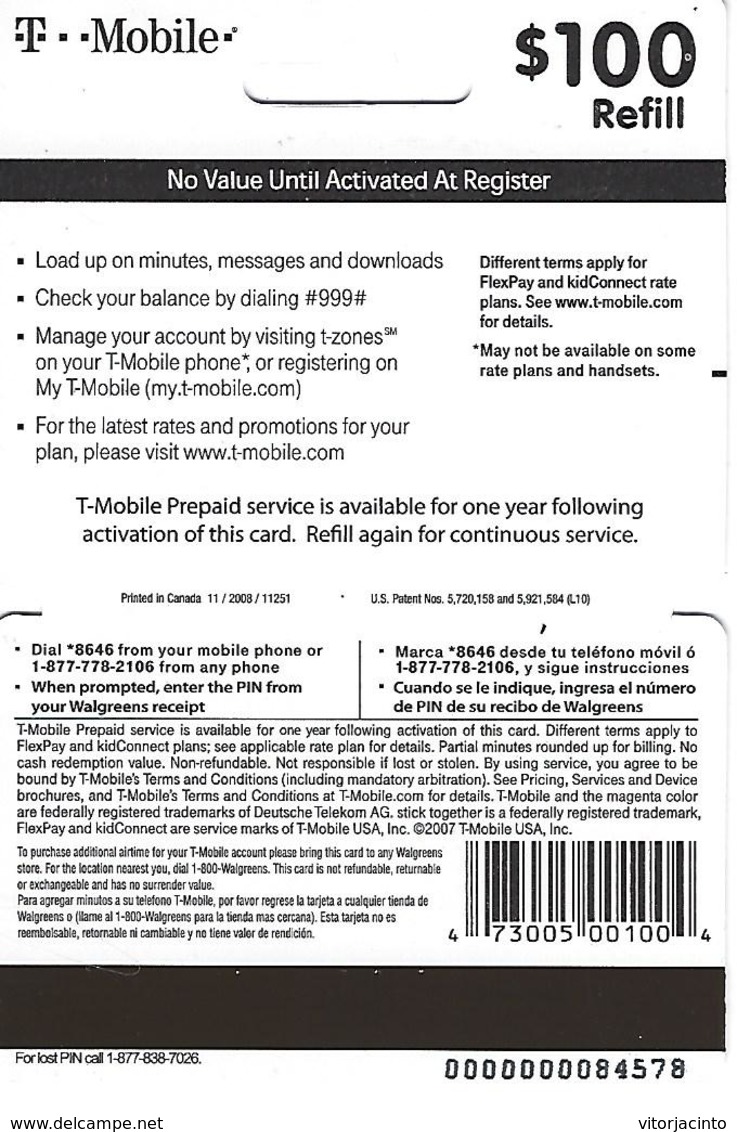 T Mobile Wireless Refill Card - Walgreens - Non Classés