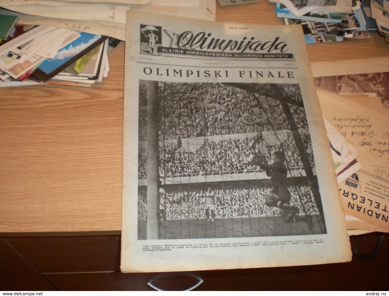 Newspaper Olipijada Glasnik Jugoslovenskog Olimpijskog Komiteta  Godina ! Broj 2 Beara  Helsinki 1954 - Bücher